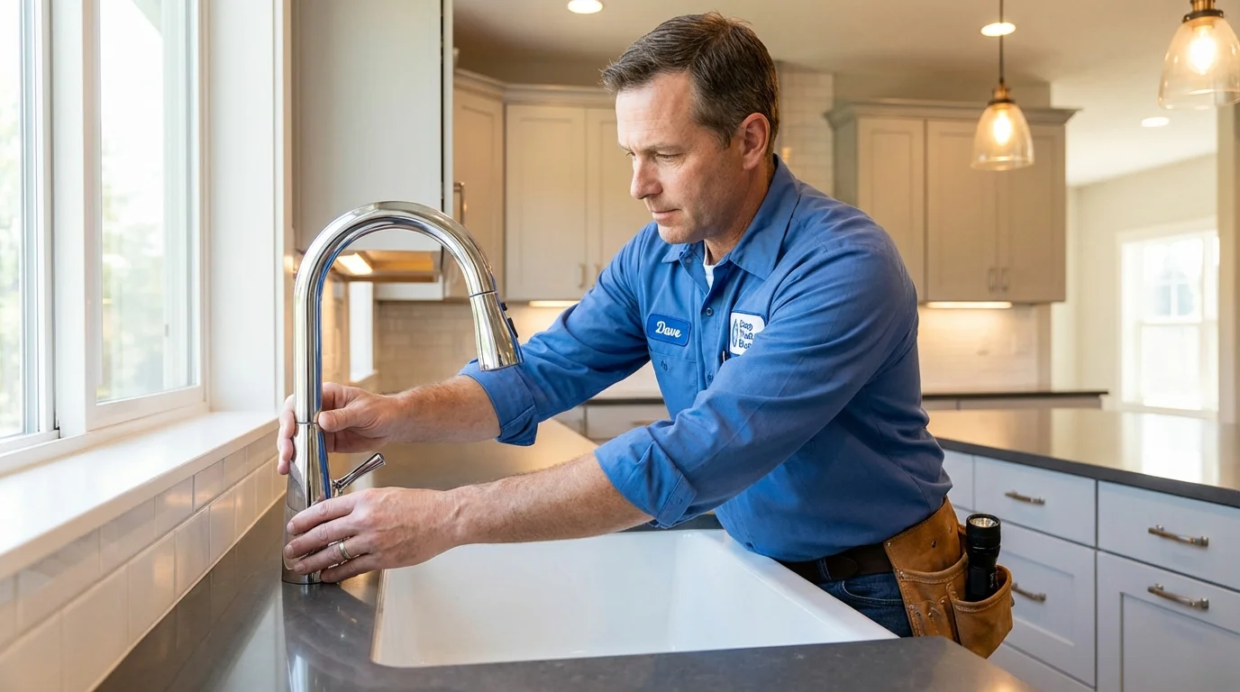 Kitchen faucet installation by Johns Plumbing LLC in Bourbonnais